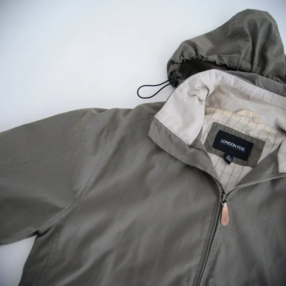 Vintage London Fog Olive  Green Zip Up Windbreaker Jacket S - Picture 12 of 13